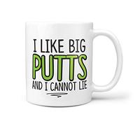 TeHe Gifts Gift for Golfer - I Like Big Putts and I Cannot Lie Novelty 10oz Ceramic Gift Mug