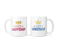 TeHe Gifts Her Ladyship His Lordship Funny Mug Set for Wedding Married Couples New Home 10oz Gift Mug