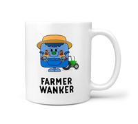 TeHe Gifts His Farm Wanker Mug - Funny 11oz Ceramic Coffee Cup - Humorous Gift for Men Farmers UK