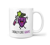 TeHe Gifts I Really Like Grapes Wine Drinker Novelty 10oz Ceramic Gift Mug