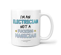 TeHe Gifts I'm A Electrician Not A Magician Funny Gift 10oz Ceramic Coffee Tea Cup Mug