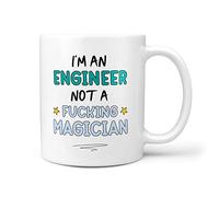 TeHe Gifts I'm A Engineer Not A Magician Funny Gift 10oz Ceramic Coffee Tea Cup Mug