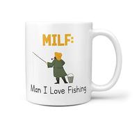 TeHe Gifts - Milf Man I Love Fishing Present for Fisher Fish Funny Novelty 10oz Gift Mug