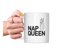 TeHe Gifts Nap Queen Mug - Nap Lover Loves Sleeping Always Tired Girlfriend Mum Sister Niece Birthday Christmas