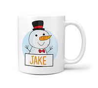 TeHe Gifts Personalised Any Name Children's The Snowman Christmas Kids Gift Mug