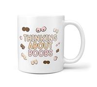 TeHe Gifts Thinking About Boobs Gift Mug Day Dreaming Funny Secret Santa Gift for Him Her