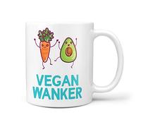 TeHe Gifts Vegan Wanker Gift Mug Funny Rude for Him Her Men Women Vegans Vegetable Birthday Gifts