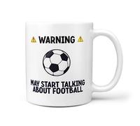 TeHe Gifts - Warning May Start Talking About Football Present Funny Novelty 10oz Gift Mug