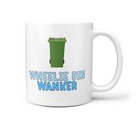 TeHe Gifts Wheelie Bin Wanker Funny Rude Gift Mug for Refuse Bin Men Man Women 10oz Gift Mug