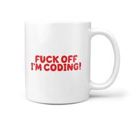 TeHeGifts 'Fuck Off I'm Coding' Mug - 11oz Ceramic Coffee Cup - Funny Programmer Gift - Coding Humour Present for Developers - UK