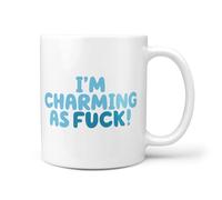 TeHeGifts 'I'm Charming As Fu*k' Mug - 11oz Ceramic Coffee Cup - Funny Adult Humour Gift - Naughty Present for Charming People - UK