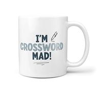 TeHeGifts I'm Crossword Mad Funny Novelty Gifts for Crossword Newspaper Lover 10oz Gift Mug
