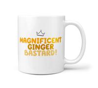 TeHeGifts Magnificent Ginger Bastard Mug 11oz - Funny Ceramic Coffee Cup for Gingers - Humorous Gift for Redheads, Friends or Colleagues - UK Rude Birthday or Christmas Present