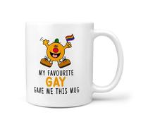 TeHeGifts My Favourite Gay Gave Me This Mug - Funny 11oz Ceramic Coffee Cup - Humorous Gift for Him from a Gay Friend - LGBTQ+ Pride Present - UK