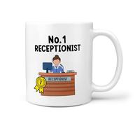 TeHeGifts NO 1 Receptionist 11oz Mug Ceramic Novelty Gift for Him or Her Gift Christmas Secret Santa Birthday Present