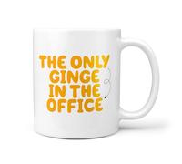 TeHeGifts ‘The Only Ginge in The Office’ 11oz Ceramic Mug - Funny Gift for Ginger Hair Lovers - Humorous Secret Santa Coffee Cup Present UK