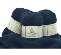 TEHETE 100% Cashmere Yarn for Crocheting 3-Ply Warm Soft Luxurious Fuzzy Knitting Yarn, 150g (Black)