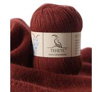 TEHETE 100% Cashmere Yarn for Knitting and Crochet, 3 ply, 50g, 250m, Soft and Luxurious -Caramel Brown