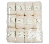 TEHETE Merino Wool Yarn for Knitting and Crochet 12x50g 35% Merino Blended Yarn 3ply Soft, Set of 12-Beige