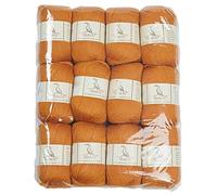 TEHETE Merino Wool Yarn for Knitting and Crochet 12x50g 35% Merino Blended Yarn 3ply Soft, Set of 12-Ginger