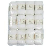 TEHETE Merino Wool Yarn for Knitting and Crochet 12x50g 35% Merino Blended Yarn 3ply Soft, Set of 12-White