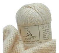 TEHETE Merino Wool Yarn for Knitting and Crochet 35% Merino Blended Yarn, 3ply 50g Ball 250m, Soft -Beige