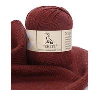 TEHETE Merino Wool Yarn for Knitting and Crochet 35% Merino Blended Yarn, 3ply 50g Ball 250m, Soft -Caramel