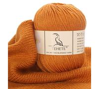 TEHETE Merino Wool Yarn for Knitting and Crochet 35% Merino Blended Yarn, 3ply 50g Ball 250m, Soft -Ginger