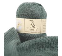 TEHETE Merino Wool Yarn for Knitting and Crochet 35% Merino Blended Yarn, 3ply 50g Ball 250m, Soft -Olive Green