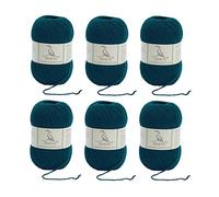 TEHETE Merino Wool Yarn for Knitting and Crochet 6x50g 35% Merino Blended Yarn 3ply Soft, Set of 6-Green