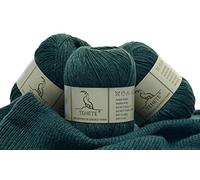 TEHETE Merino Wool Yarn for Knitting and Crochet Yarn 3ply 50g × 3 Balls Soft and Warm - Olive Green