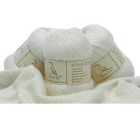 TEHETE Merino Wool Yarn for Knitting and Crochet Yarn 3ply 50g × 3 Balls Soft and Warm - White