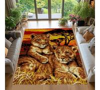 Tehocwiz 69 x 102 cm Animal Area Rug, Hooked, DIY Latch Hook Kit for Adults, Traditional Style, Machine Washable, Not Water Resistant