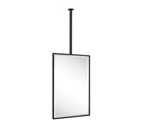 TEHOME Ceiling Mount Mirrors for bathrooms Suspend Black Metal Framed Rectangle ceil Mount Mirror for a Window Vanity with Adjustable Hanging Rod, Mirror Measures 20x30''