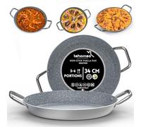 TEHORNEO Paella Pan, Paella 34 cm Non-Stick 5-6 Servings, Paella Pan for Induction Hob 34 cm, Compatible with Induction Cooktops, Ceramic Hobs, Gas Stoves, Oven and Dishwashers, Made in Italy