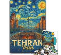 Tehran, Iran︰ Starry Night Impression Picture Puzzle for Adults, 1000 PCS