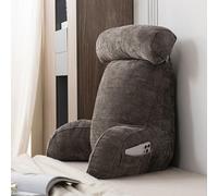 TEHWDAIYOU Backrest For Adults,with Arms High Back Cuddle Cushion Reading Gaming,Neck Roll,and Back Support For Lounging,Reading