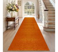 TEHWDAIYOU Carpet Runners for Hallways 80 x 100 cm Orange Non Slip Washable Hall Runner Narrow Runner Rug Floor Mat for Hallway Kitchen Entryway Laundry