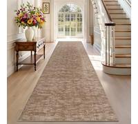 TEHWDAIYOU Carpet Runners for Hallways Non Slip Kitchen Runner Rugs Washable 70 x 250 cm Brown Narrow Hall Door Mats Entrance Large Anti-Slip Carpet Floor Mat for Entryway Laundry