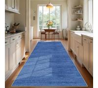 TEHWDAIYOU Long Hallway Runner Rug Non Slip Washable Kitchen Rug Hall Runner Corridor Rugs Floor Mat Narrow Heavy Duty Carpet Runner for Entryway Hallways Kitchen Laundry Room, Blue, 50 x 150 cm