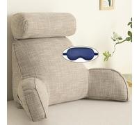 TEHWDAIYOU Premium Reading Cushion,Backrest Pillow With Arms Reading Pillows,Back Support Cushion,with Detachable Neck,Great For Adults Back Arm Rest Lumbar Support