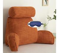 TEHWDAIYOU Premium Reading Cushion,Backrest Pillow With Arms Reading Pillows,Back Support Cushion,with Detachable Neck,Great For Adults Back Arm Rest Lumbar Support