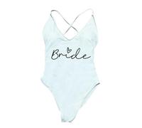 TEidea Bride Swimsuit Women'S Team Bridal One-Piece Swimsuit - Padded Bachelorette Party Swimsuit In Sizes S-3Xl For The Beach-B044Whbl-Xl