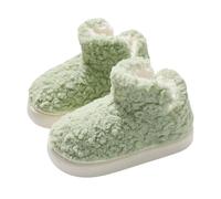 TEidea Slippers Winter Cotton Slippers - Soft Thick Sole,Home Street Boots,Women'S Slippers,Men'S Slippers-Green-38-39(Fit 23.5-24Cm)