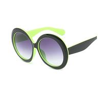 TEidea Sunglasses Retro Chic Oversized Round Sunglasses For Women: Assorted Colors With Fashionable Clear Mirror-Black Green