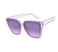 TEidea Sunglasses Trendy Retro Style Black Oversized Square Women'S Sunglasses With Large Frames-Purple