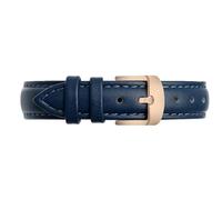 TEidea Women Leather Quick Release Strap Pin Buckle Watch Band 12 14mm 15mm 16mm 18mm, Dark Blue Rose Gold, 12mm