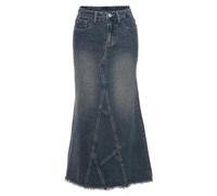 TEidea Women'S Skirts Fashionable Tight-Fitting Irregular Long Denim Skirt For Women, Suitable For Work And Going Out-Blue-M
