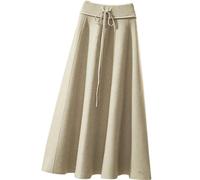 TEidea Women's Skirts Women's Knitted Skirt: Autumn and Winter High-Waisted Women's Skirts,Womens Midi Skirts-Bean Green-One Size