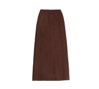TEidea Women'S Skirts Women'S Skirts Knitted High-Waisted Mid-Length Sweater Midi Skirt, Warm Winter Slit Hem Style-Coffee-M